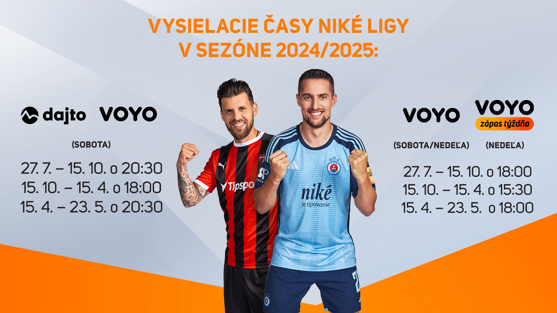 Niké Liga vysielacie časy